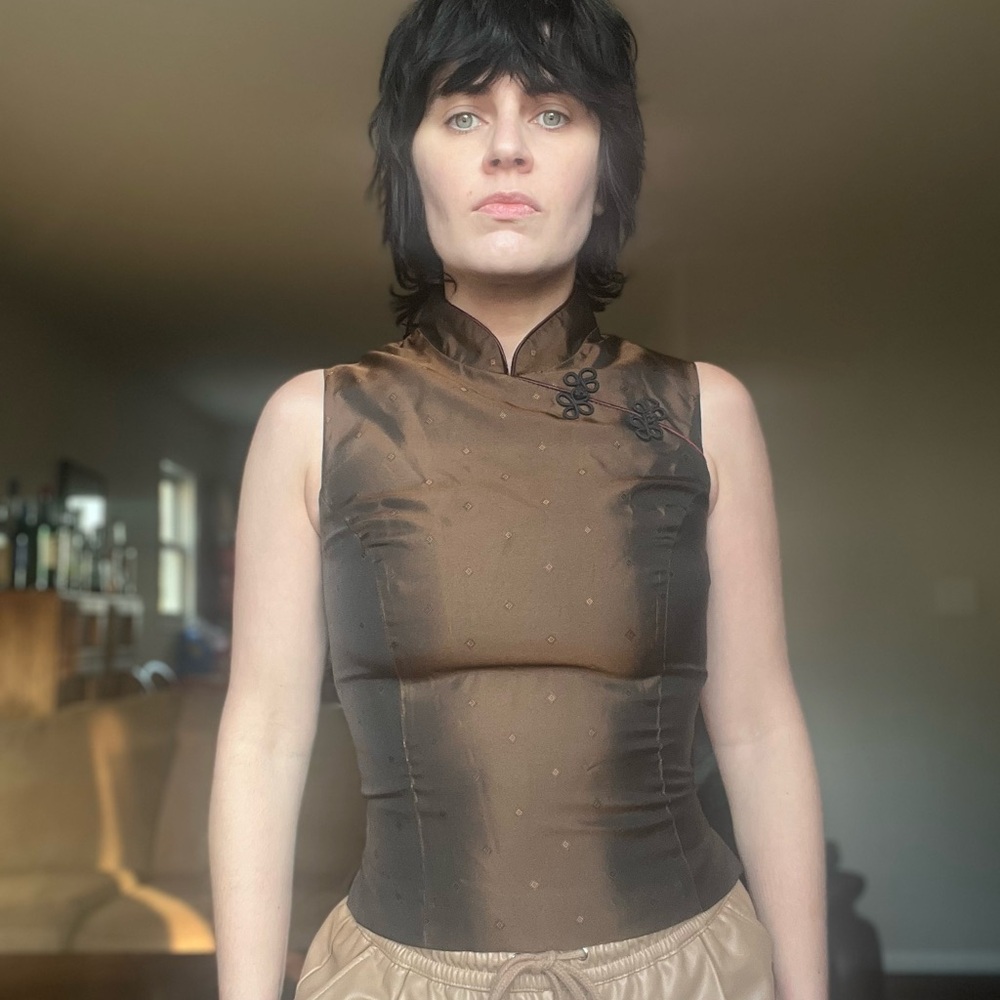 UK The Vestry Vintage sleeveless Top Size 10 (fits like an xxs/xs)